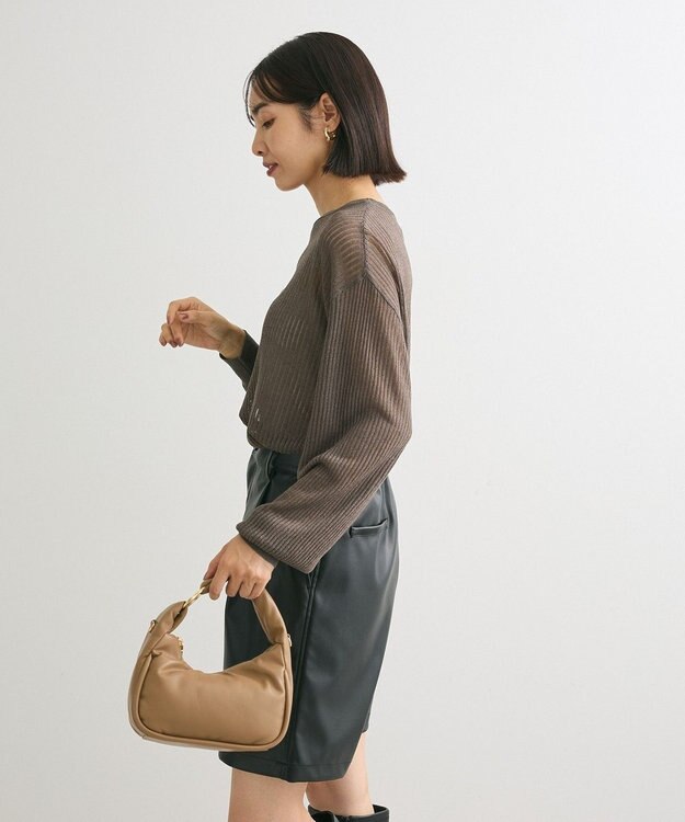 Green Parks ラメシアーリブニットプルオーバー Gray