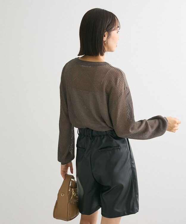 Green Parks ラメシアーリブニットプルオーバー Gray