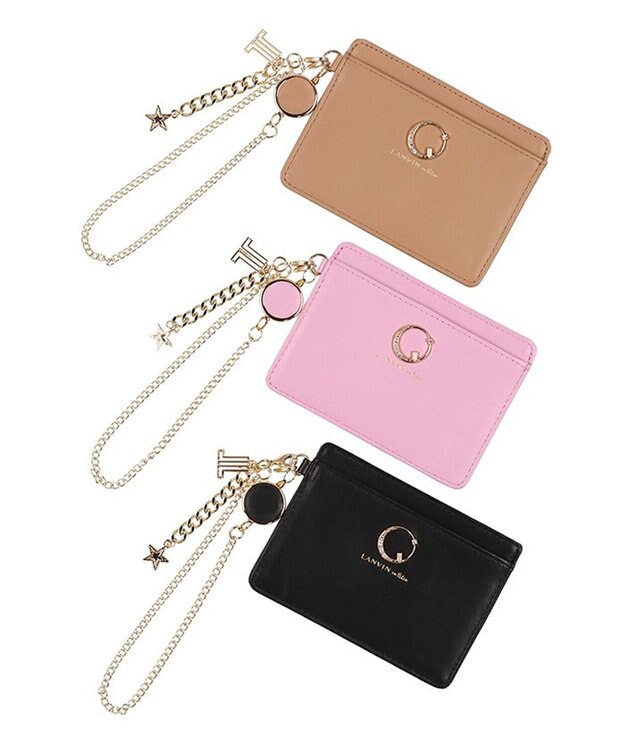 LANVIN en Bleu ルナ リール付きパスケース ベージュ