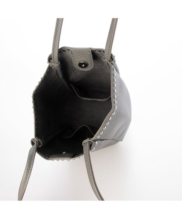 UNBILLION カシュカシュ cachecache / スタッズ付き縦型トートバッグ GY