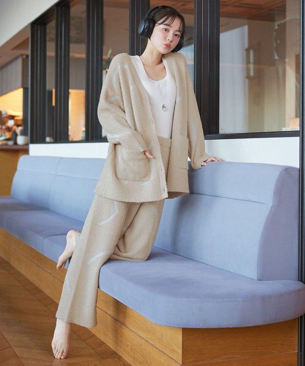 Tiaclasse ふわもちニュアンス配色ニットパンツ ベージュ