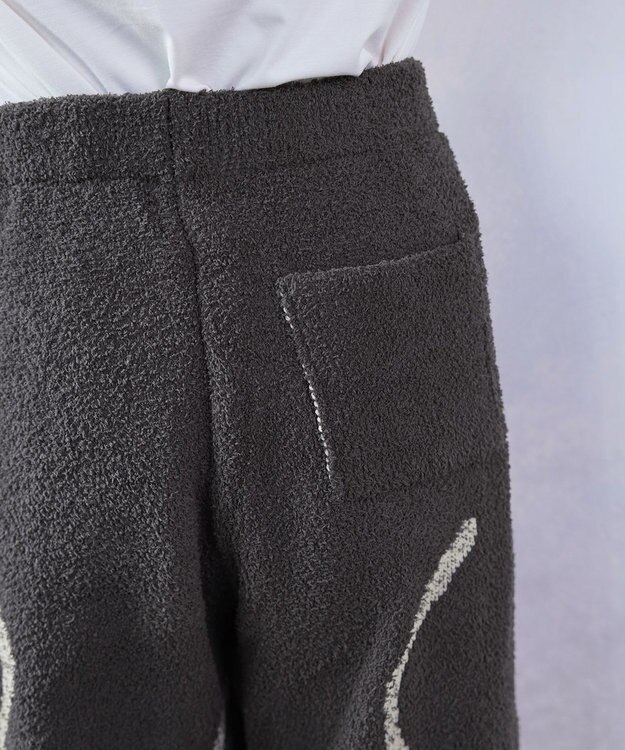 Tiaclasse ふわもちニュアンス配色ニットパンツ チャコールグレー
