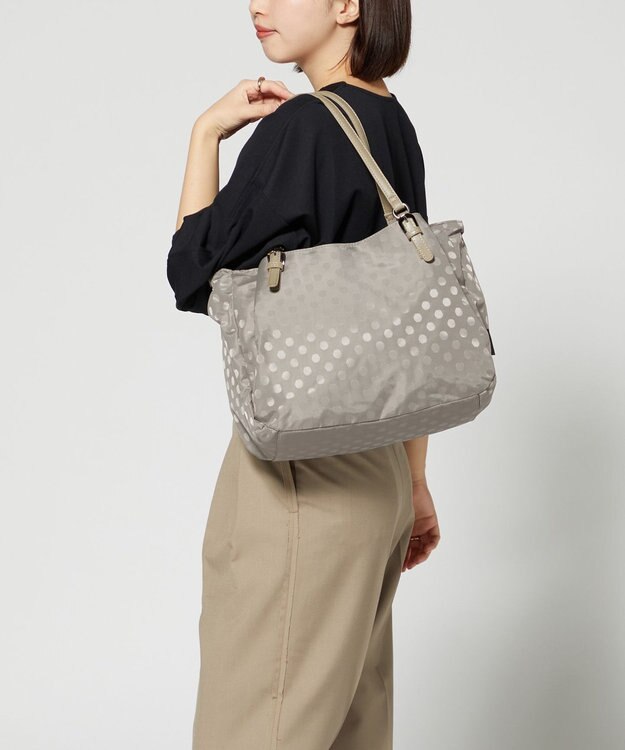 Y'SACCS 【Y’SACCS vous et】ドットジャカード マルチウェイトート Mサイズ グレージュ