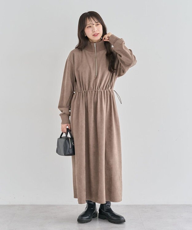 Green Parks ・ＥＬＥＮＣＡＲＥ　ＤＵＥ　スエードポンチワンピース Brown