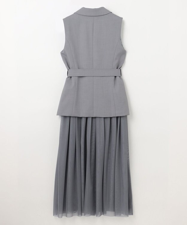 GRACE CONTINENTAL テーラーチュールワンピース グレー