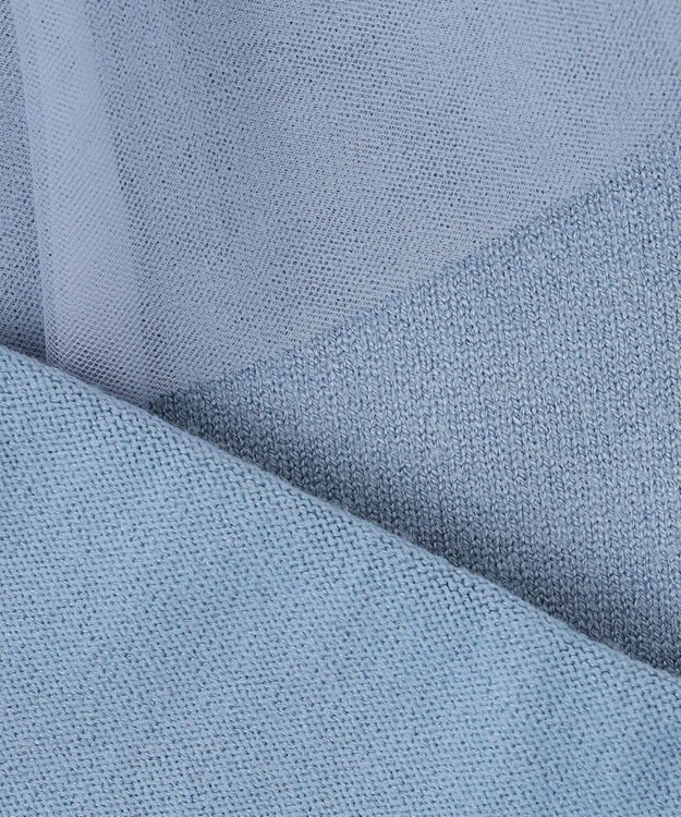 ANY SIS 【洗える】フリルチュールコンビ ニット ライトブルー