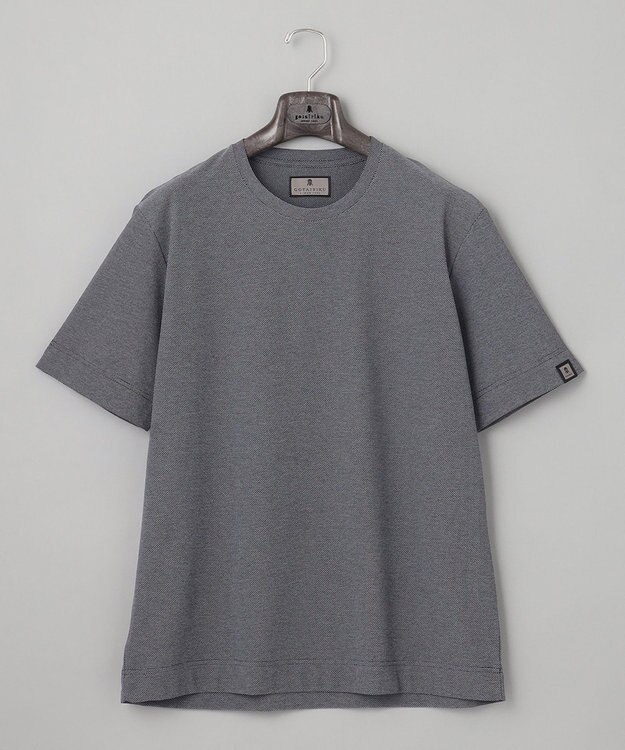 GOTAIRIKU 仕事で着られるTシャツ【サラサラ/よれにくい/透けにくい】キレイめ 鹿の子 ビズTシャツ ライトグレー系