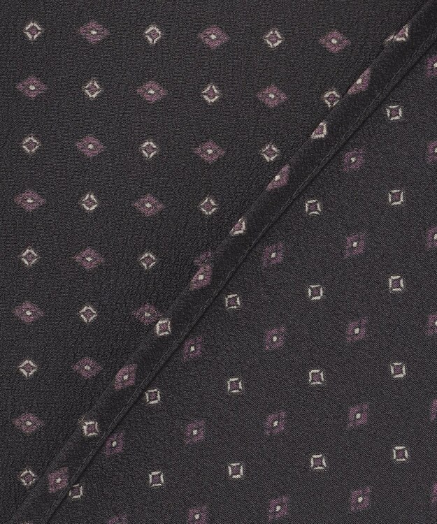 J.PRESS LADIES 【洗える】シュリンクデシン ジオメトリックプリント ブラウス ネイビー系5