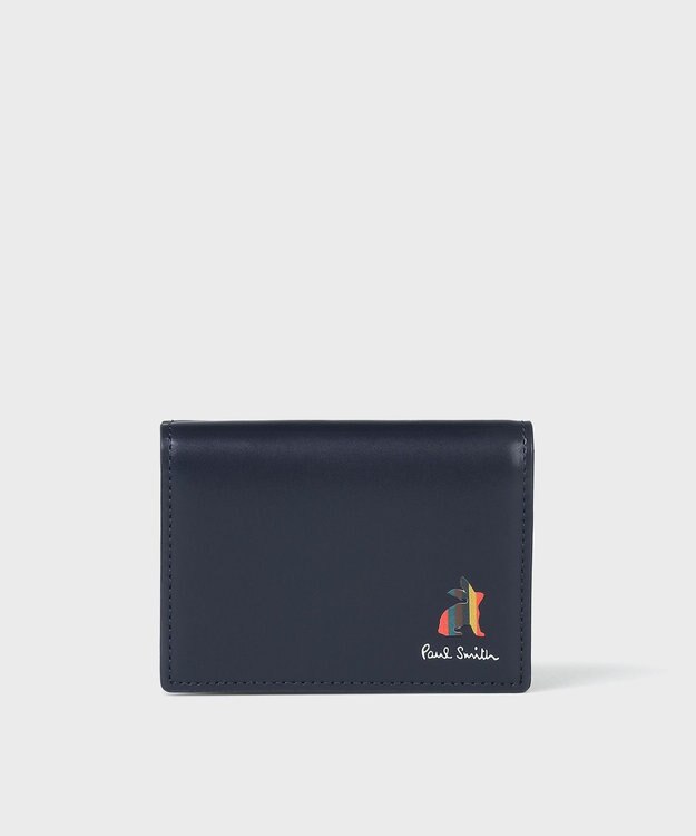 Paul Smith マーケトリー ブライトストライプ ラビット 3つ折り財布 ネイビー