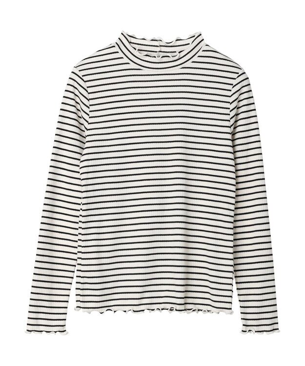 earth music&ecology チェーンリブハイネックプルオーバー Border