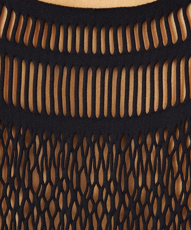 Chacott 【ノーソーイングニット】ランダムメッシュニットTシャツ ブラック