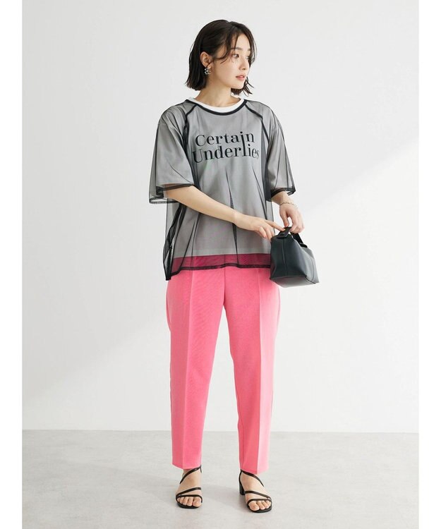 Green Parks 接触冷感　テーパードパンツ Pink