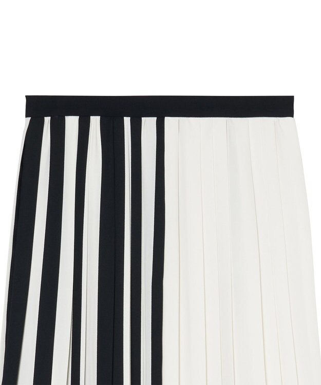 JOSEPH ストライプクレープ　プリーツスカート Ivory/Black