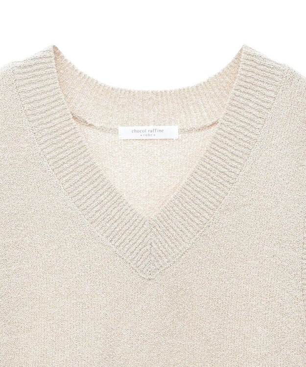 Green Parks ショートラメニットベスト Beige