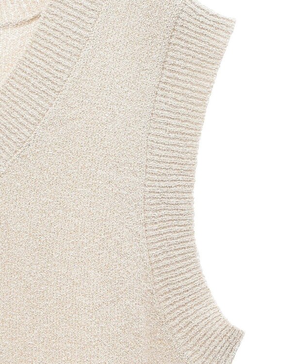 Green Parks ショートラメニットベスト Beige