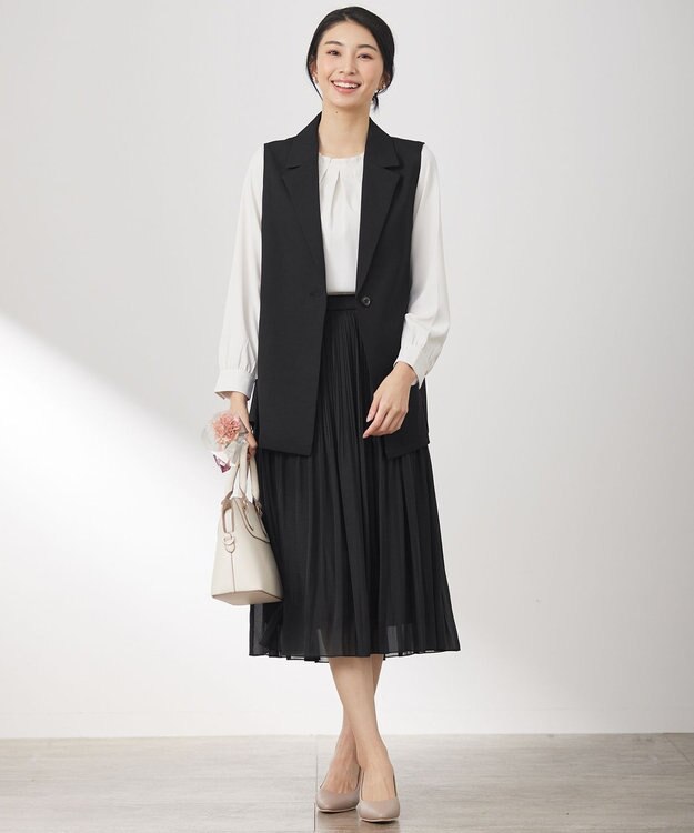 ANY SIS 【洗える】フロントタックノーブル ブラウス アイボリー