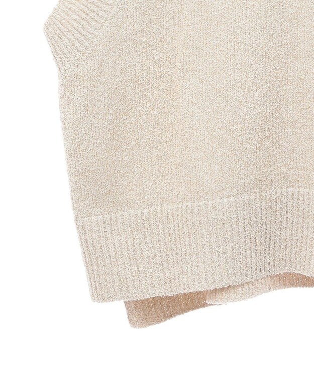 Green Parks ショートラメニットベスト Beige