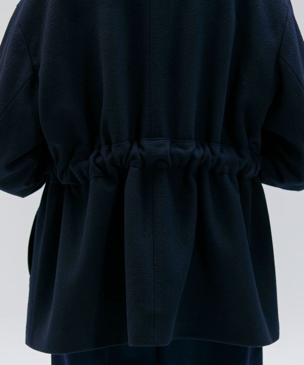 BEIGE， LABBOCK / ウール混2WAYショートコート Navy