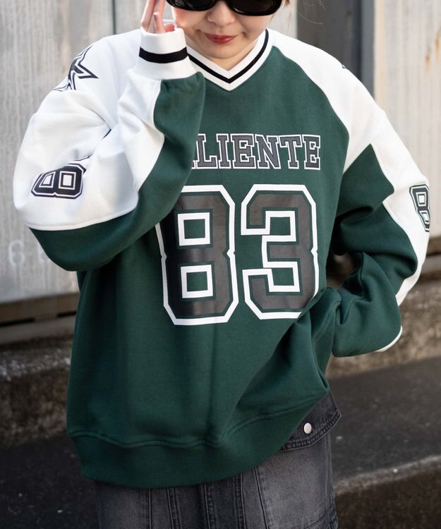 WEGO ナンバリングビッグスウェット グリーン