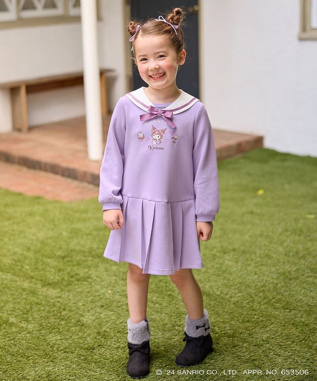 ANY KIDS 【any FAM×サンリオキャラクターズ】セーラーカラーワンピース ラベンダー×クロミ