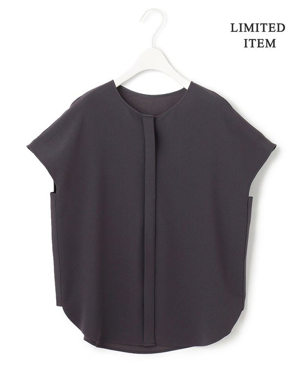 ICB L 【WEB限定・洗える】BackSatinGeorgette ブラウス グレー系