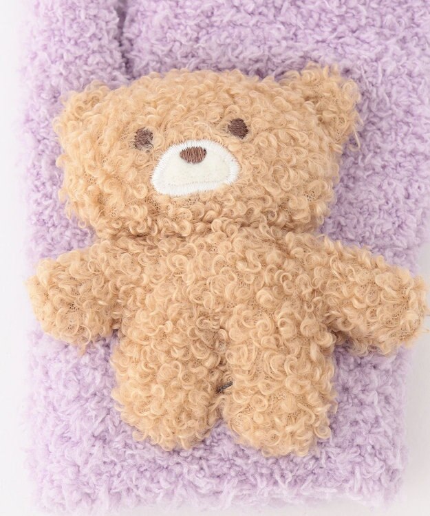 ANY KIDS 立体アニマル手袋 ラベンダー×クマ