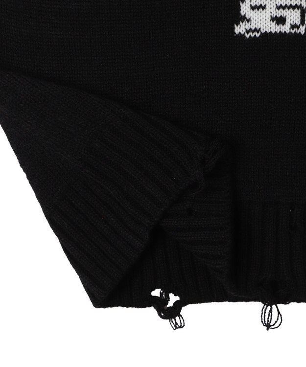 WEGO ウイングハートダメージニット ブラック