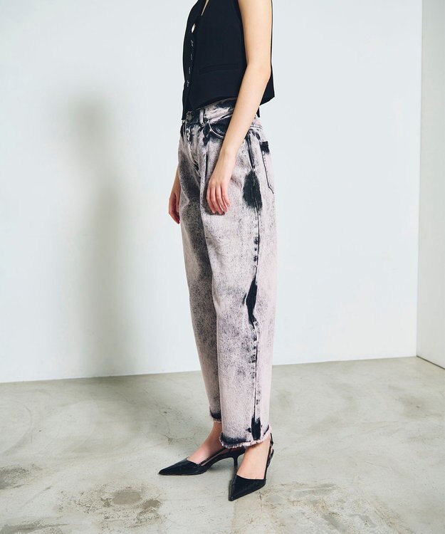 GRACE CONTINENTAL タイダイコクーンデニムパンツ ピンク