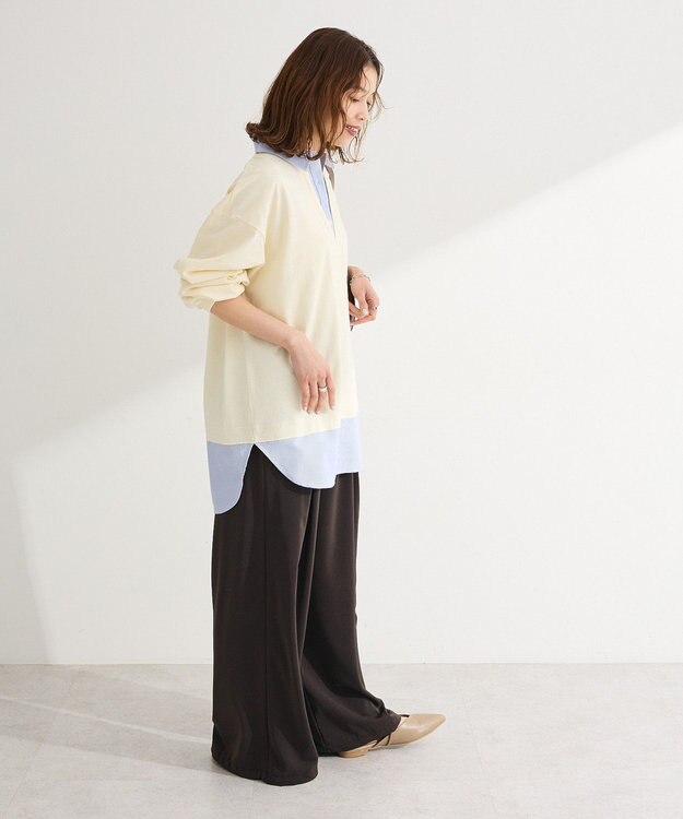 Green Parks 衿レイヤードッキングチュニック Off White