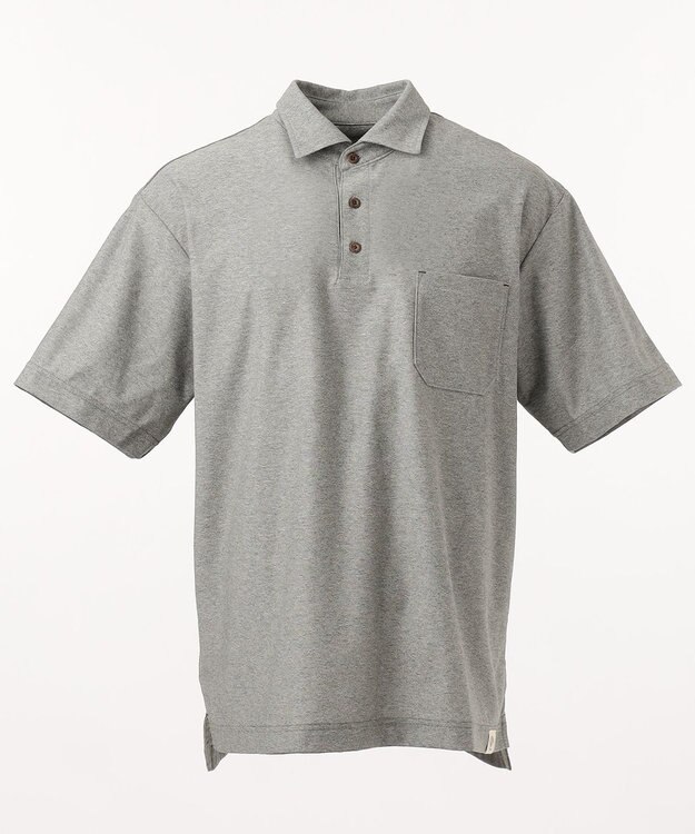 JOSEPH ABBOUD MOUNTAIN 【SPACE】OGスラブプレーティング天竺 ポロシャツ ライトグレー系
