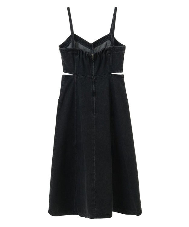 earth music&ecology サイドカットデニムキャミワンピース Black