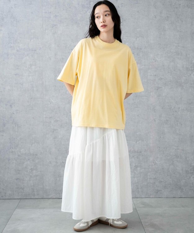 WEGO 【ユニセックス着用ITEM/綿100％/SMLXLサイズ】ビックコットンT ライトイエロー