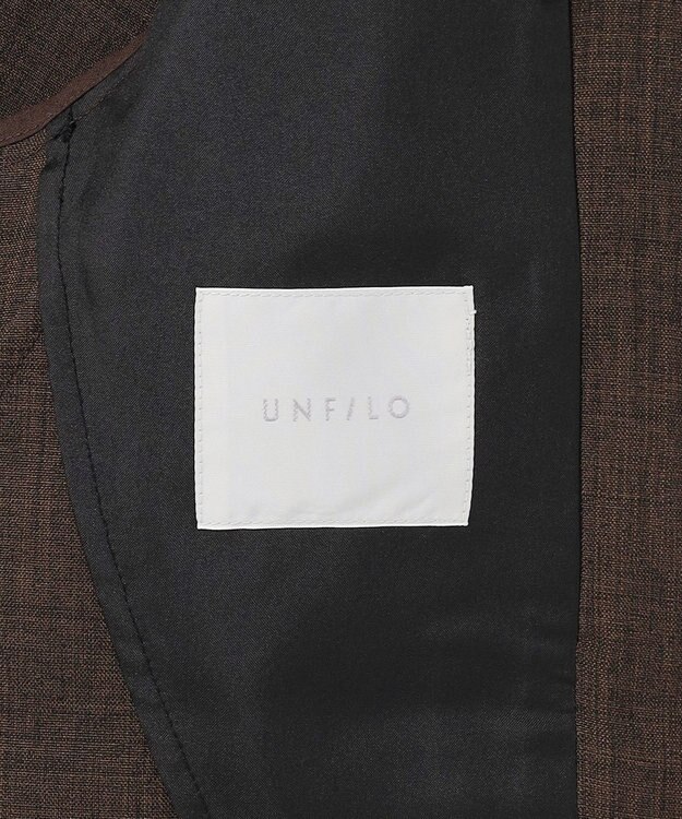 UNFILO MENS ウーリーノ ノーカラージャケット ブラウン