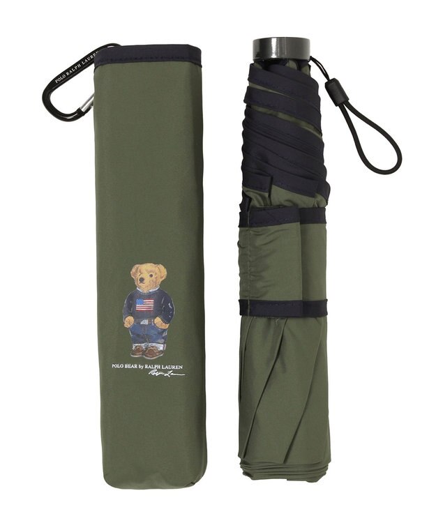 MOONBAT 【WEB限定】POLO RALPH LAUREN(ポロ ラルフローレン)FLAG BEAR 雨傘 折りたたみ傘 ユニセックス オリーブグリーン