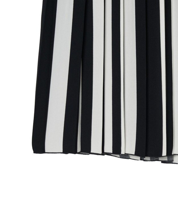 JOSEPH ストライプクレープ　プリーツスカート Ivory/Black