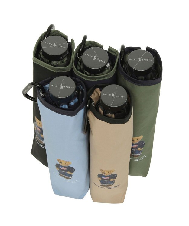 MOONBAT 【WEB限定】POLO RALPH LAUREN(ポロ ラルフローレン)FLAG BEAR 雨傘 折りたたみ傘 ユニセックス オリーブグリーン