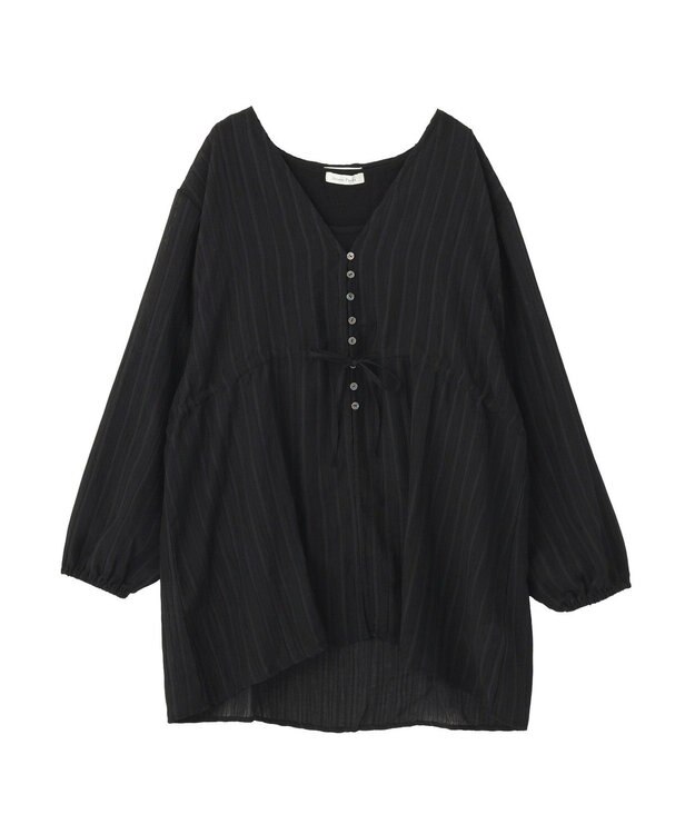 Green Parks ＳＥＴ２点Ｖネックブラウス＋タンクトップ Black