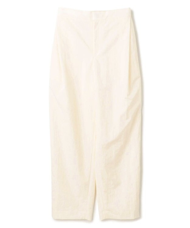 BEIGE， 【洗える】CROCUS / カービーシルエットタックパンツ Ecru