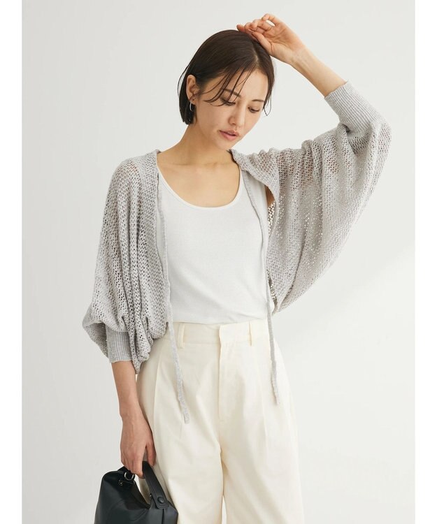 Green Parks ２ｗａｙ　スラブボレロカーディガン Light Gray
