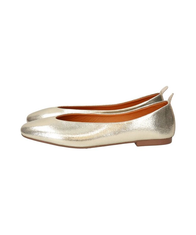INTER-CHAUSSURES 【FABIO RUSCONI】ソフトスクエアトウVカットバレエシューズ ゴールド