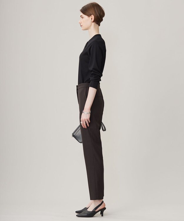 ICB 【洗える】プロヴィスウールツイル スティックパンツ チャコール系