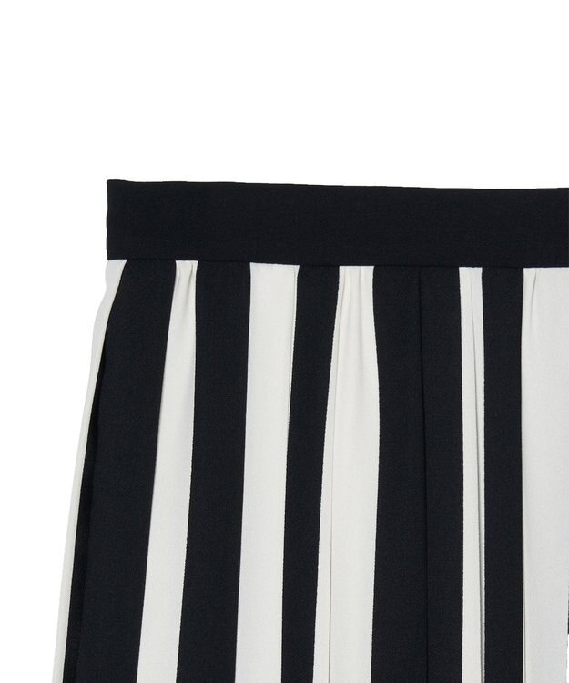 JOSEPH ストライプクレープ　プリーツスカート Ivory/Black