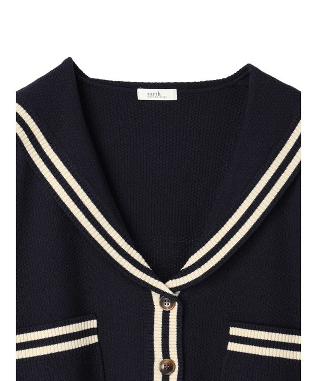 earth music&ecology セーラーニットカーディガン Navy