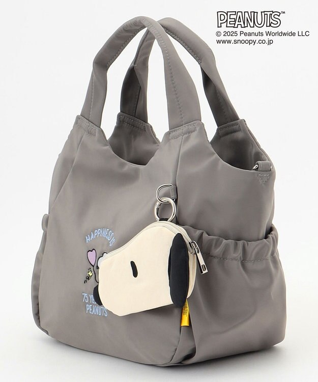 Y'SACCS SNOOPYデザイン　ギャザー2wayミニトート グレー
