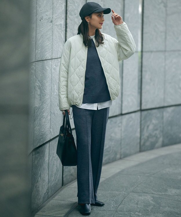 23区 【洗える】CANCLINI バンドカラー シャツ ホワイト系