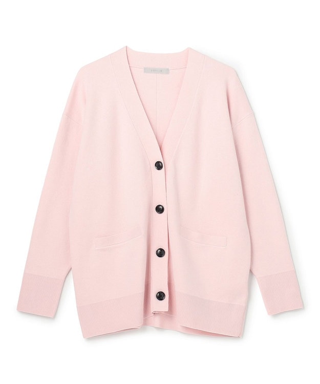 UNFILO 【野呂佳代さん着用】コットンカシミヤニット Vネックカーディガン ピンク