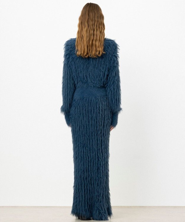 NAVE 【ReNAVE・洗える】メルティーシャギーニット カーディガン ブルー系