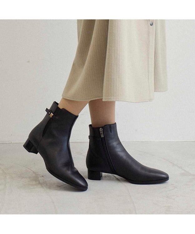 Riz raffinee <Riz raffinee>ベルテッドショートブーツ ブラック