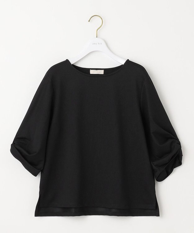 ANY SIS 【接触冷感・UVカット】サカリバ袖ねじり プルオーバー ブラック