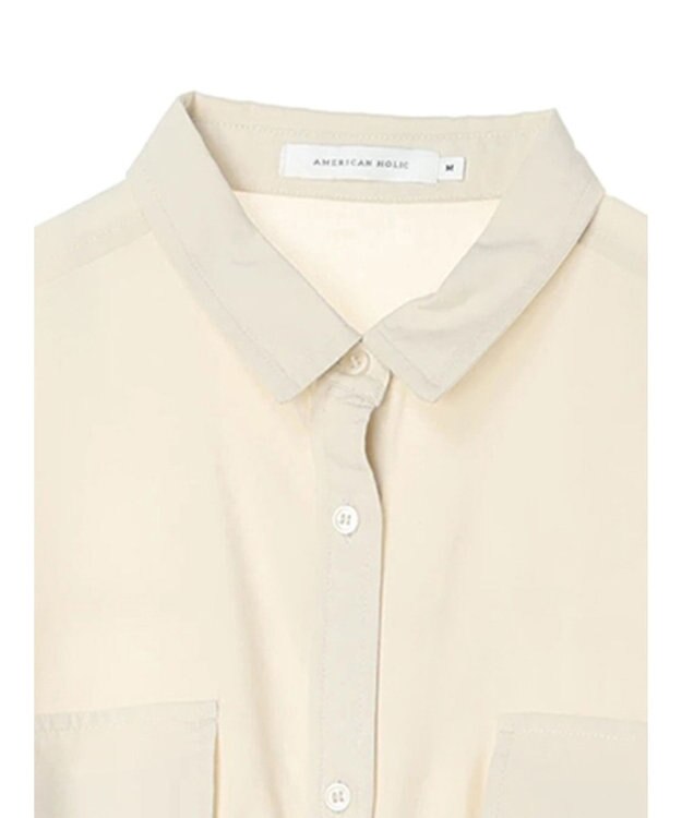AMERICAN HOLIC 接触冷感＋ＵＶカットＷポケットシャツワンピース Ivory